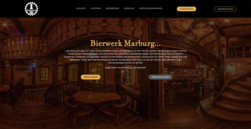 Bierwerk Marburg - Webdesign